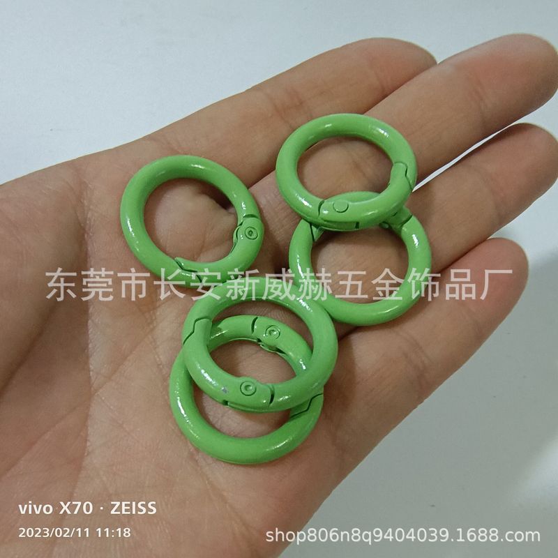 現物焼付塗装亜鉛合金スプリングリングバッグ小円掛け掛けアクセサリー部品開口スプリングバックルカラースプリングリング|undefined
