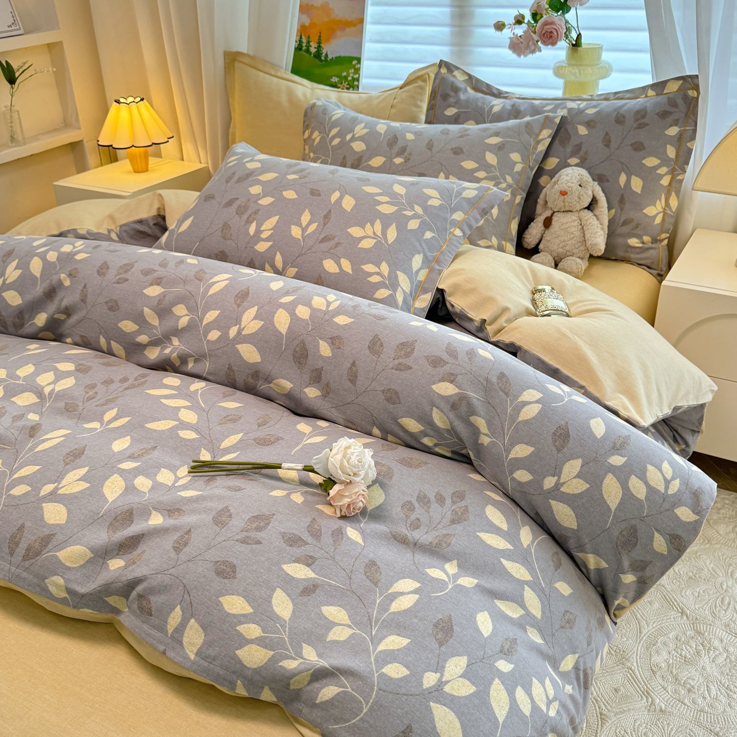 Otoño y invierno algodón grueso abrasión cama de tres piezas sábanas de algodón cubierta cama de cuatro piezas cama de invierno calentamiento