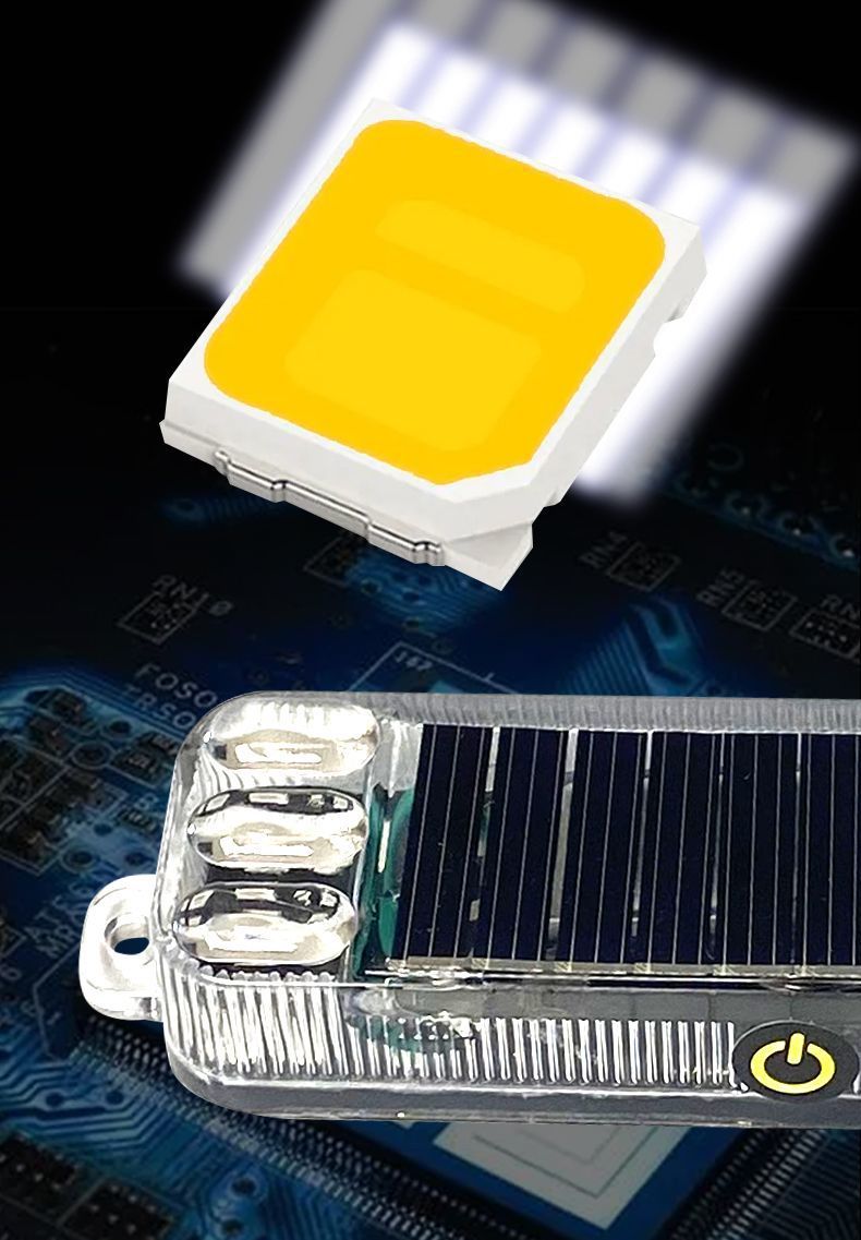 Car and motorcycle tram warning light color burst light led decorative light wiring-free solar anti-chase tail light