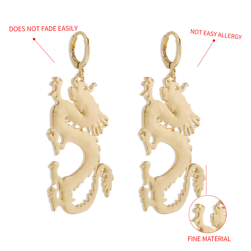 Fashion Chinese Dragon Element Earrings Wholesale Nihaojewelry display picture 5