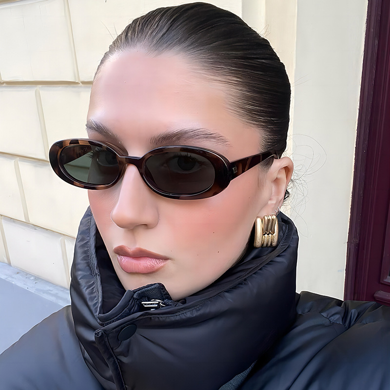 Vacation Classic Style Streetwear Geometric PC UV400 Protection Oval Frame Full Frame Women's Sunglasses display picture 3