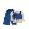 Spring children's set, denim trousers girl's, 2023 collection, autumn, western style, 3 piece set