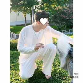2026夏季薄款肌理感防晒开衫男士潮流舒适透气老钱风开衫外套灰色