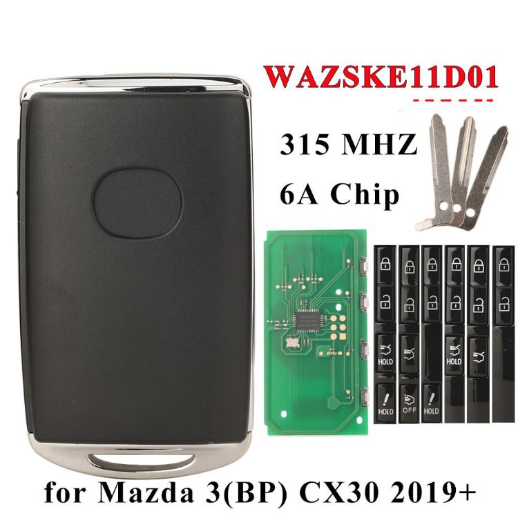 Suitable for Mazda 2-key, 3-key, 4-key smart remote car keys with 6A chip, 49 chip, 433 frequency