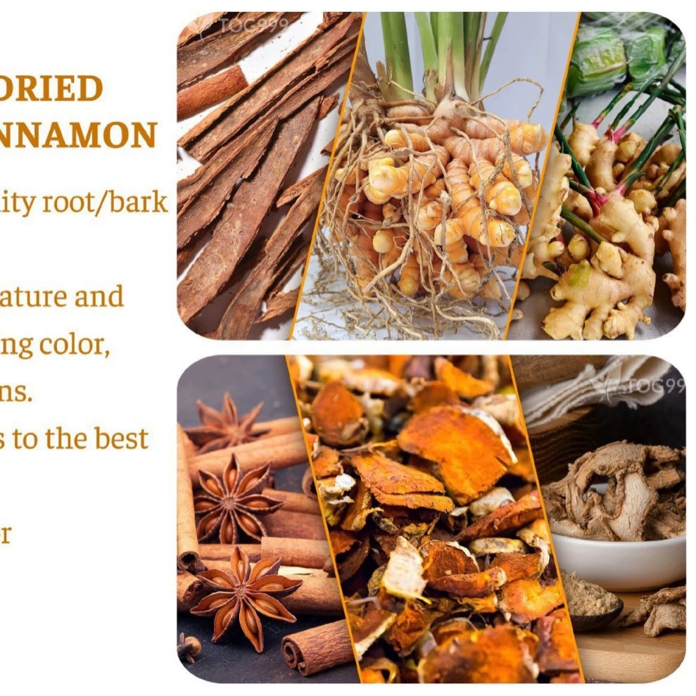Turmeric Ginger Cinnamon Tea Bags 60g Cold Brewed Sugar Free Warming Herbal Tea for Daily Hot Steeping key features