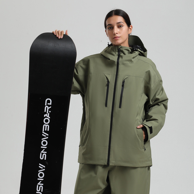 New men's ski jacket, snowboard jacket, windproof, waterproof, breathable, loose-fitting, zippered, American-style professional ski jacket for women
