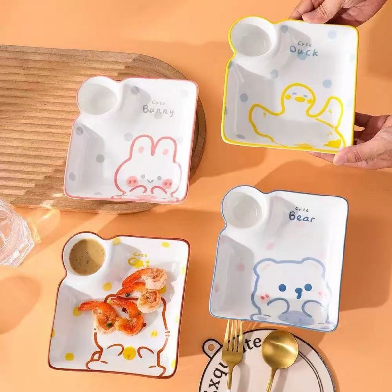 Creativo japonés encantador platos de galletas de red con plato de cerámica de paneles de paneles caseros de patatas fritas plato de cerámica cuadrado