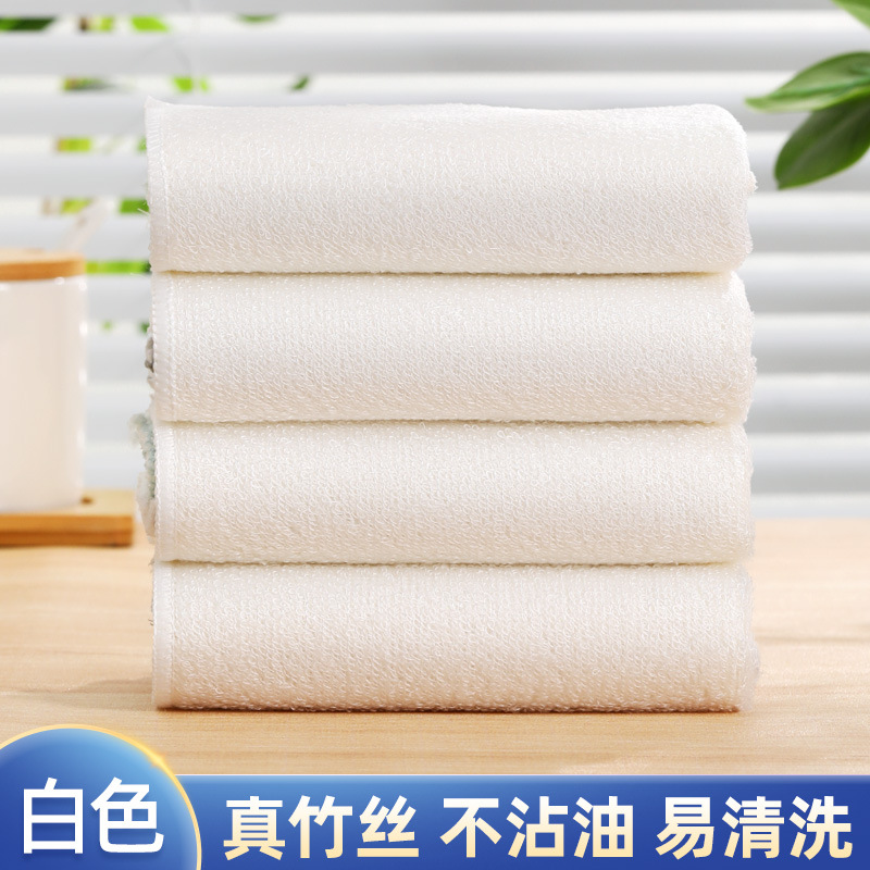 Paño de lavaplatos grueso absorbe agua sin cabello, toallas de cocina no grasas, toallas de lavaplatos de fibra de bambú, paño limpio universal