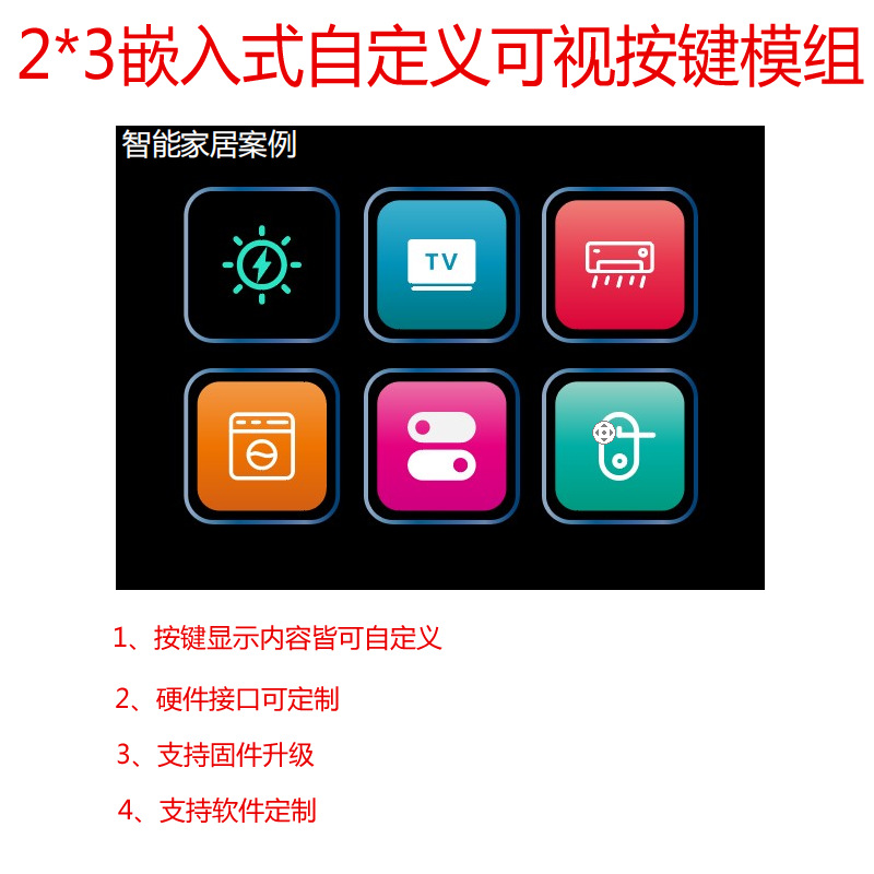嵌入式可视化自定义按键模组/酒店智能客控可视化按键/可视化面板
