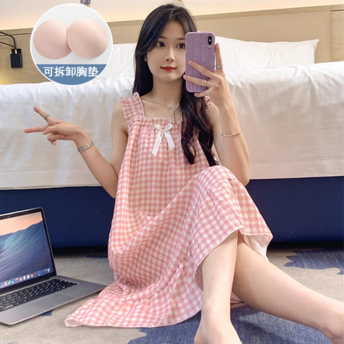 Zd-4022-10 # 핑크 격자 무늬