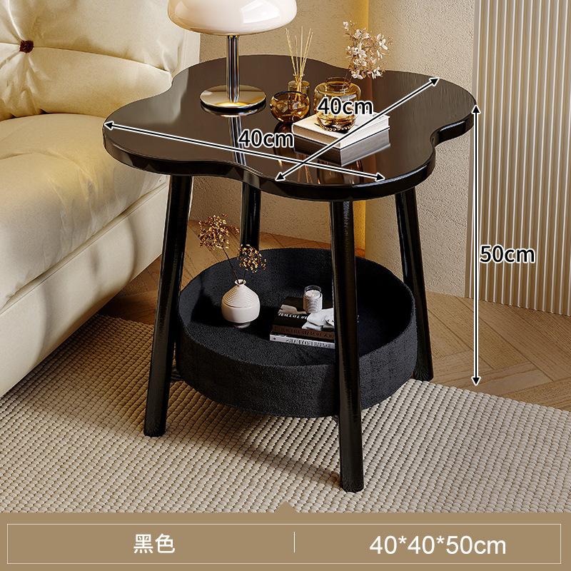 【플랫 플라워 사이드 테이블】블랙