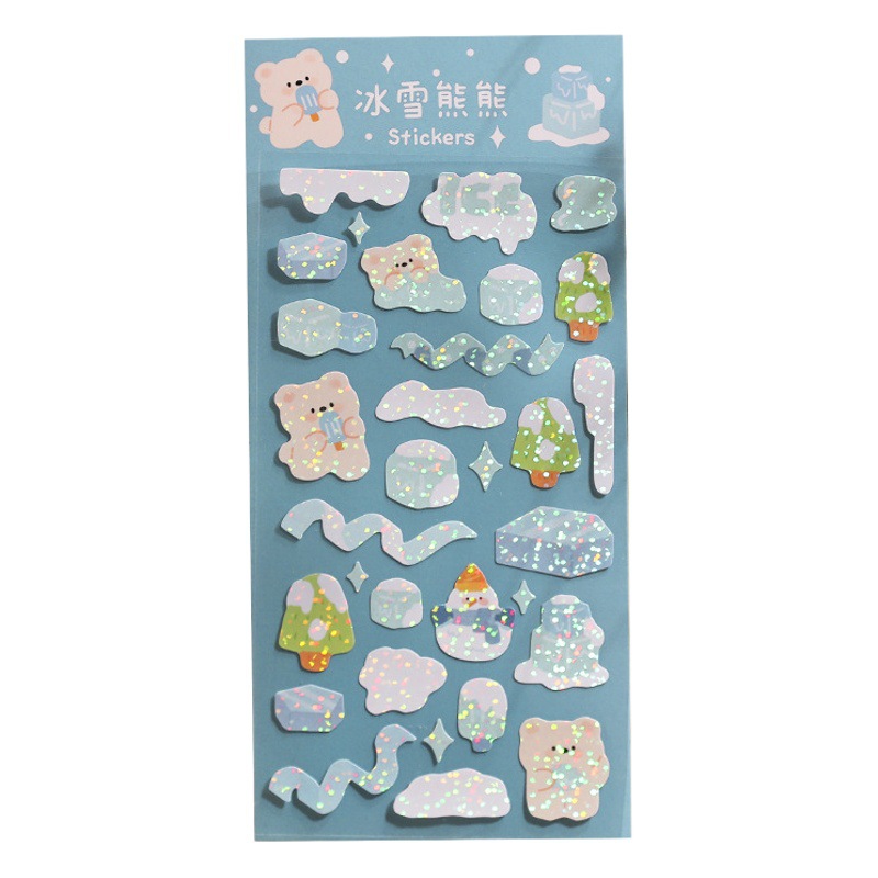 Dibujos animados hechos a mano de PVC flash película pegatinas leche sal Goka mano cuenta pegatinas lindo pegatinas Corea Goka material pegatinas