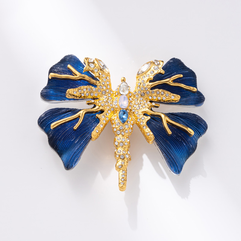 Spilla a farfalla blu dal design originale, ciondolo personalizzato a forma di corsage a doppio scopo_voghion.com
