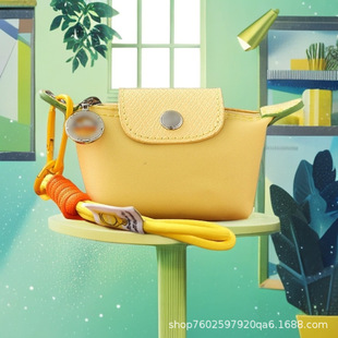 Lipstick Keychain Small Pouch 2024 New French Nylon Leather Coin Earphone Ultra-Mini Dumpling Bag in Stock