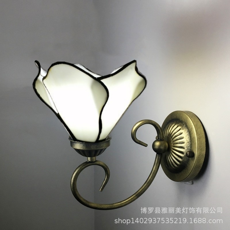 Baohua Tiffany moderno color minimalista lámpara de pared dormitorio lámpara de noche pasillo de estilo europeo salón lámpara de pared de fondo