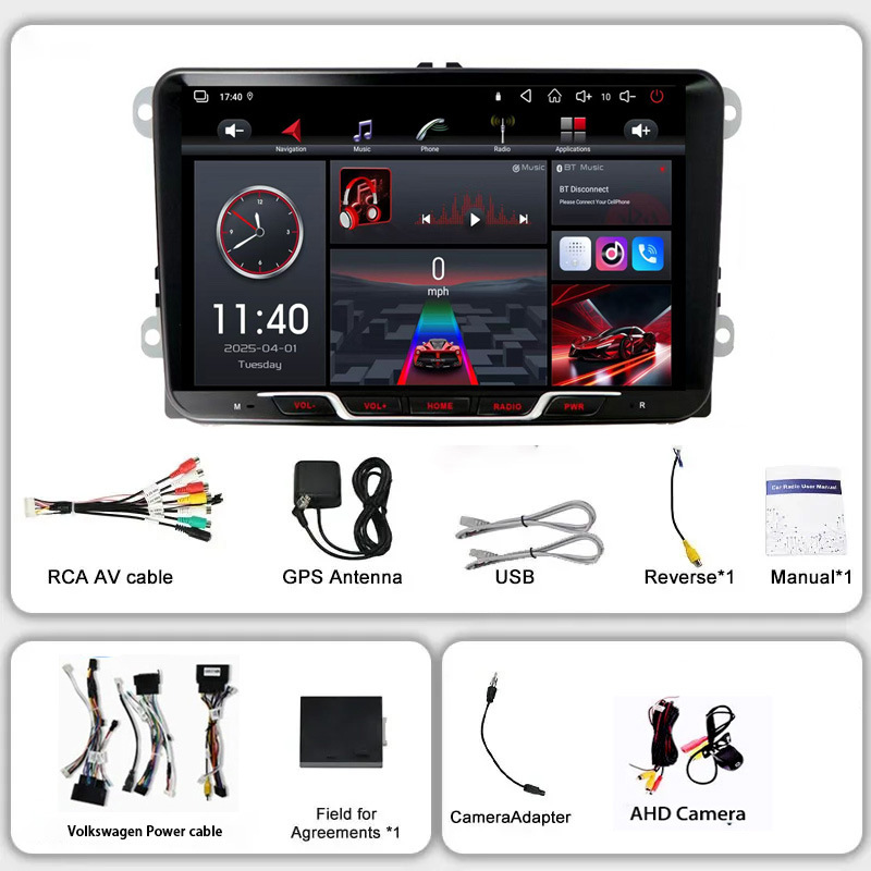 Cross-Border Applicable 9inch Volkswagen T5 Multivan 15-19 Carplay Navigation Reversing Image All-In-One Machine
