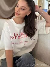 美式个性街头纯棉短袖T恤女ins国潮牌印花简约时尚宽松百搭上衣女