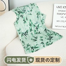 2025夏季女士新款桑蚕丝背心印花打底衫舒适透气柔软薄款上衣潮