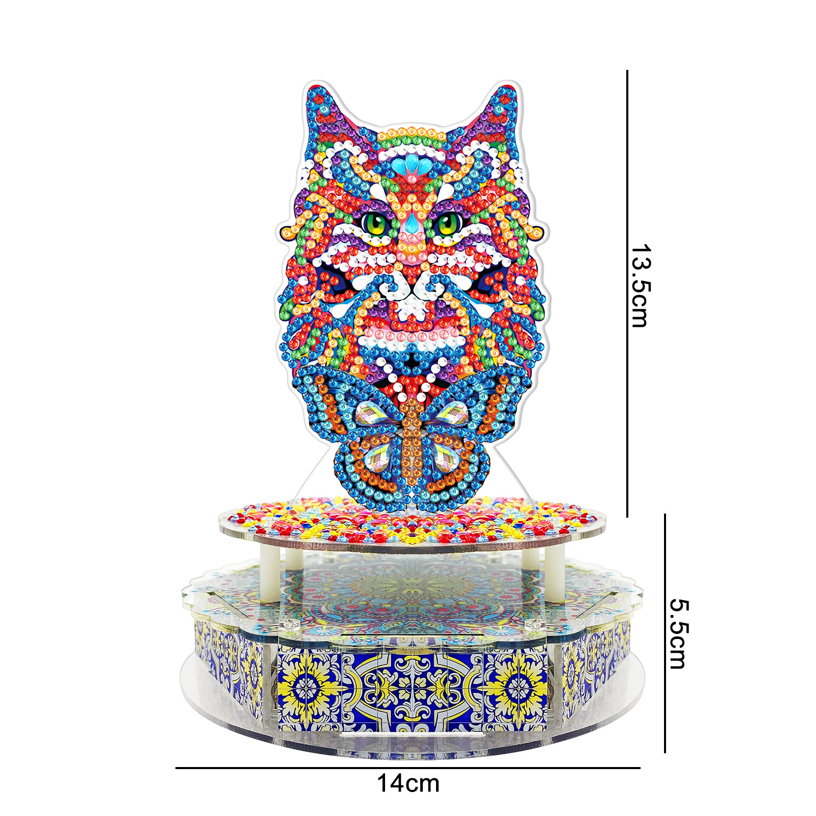 Pintura de diamantes adornos de dormitorio hechos a mano DIY punto taladro de forma especial taladro de música iluminación giratoria adornos al por mayor