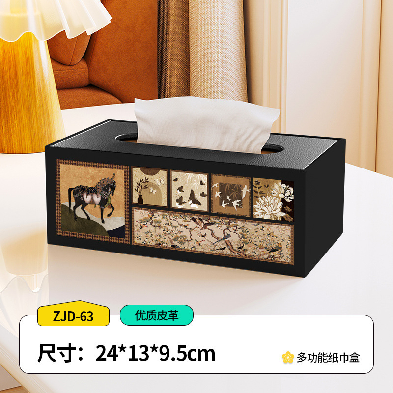 中世スタイルのティッシュボックス、ホームリビングルーム、コーヒーテーブル、レストラン、ライトラグジュアリー、ハイエンドのベッドルーム、多機能デスクトップストレージティッシュボックス|undefined
