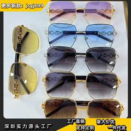 G家新款大框男女通用太阳镜金属墨镜防紫外线时尚GG2308