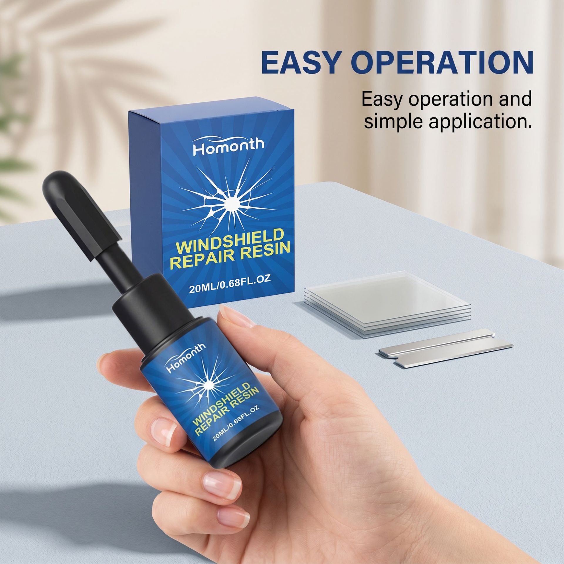 HOMONTH Car Windshield Care Kit Transparent Filler for Cracks and Gaps to Enhance Clarity