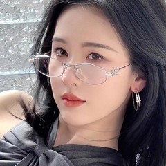 陈都灵同款纯欲GM镶钻素颜眼镜框女高智感配度数近视平光镜防蓝光