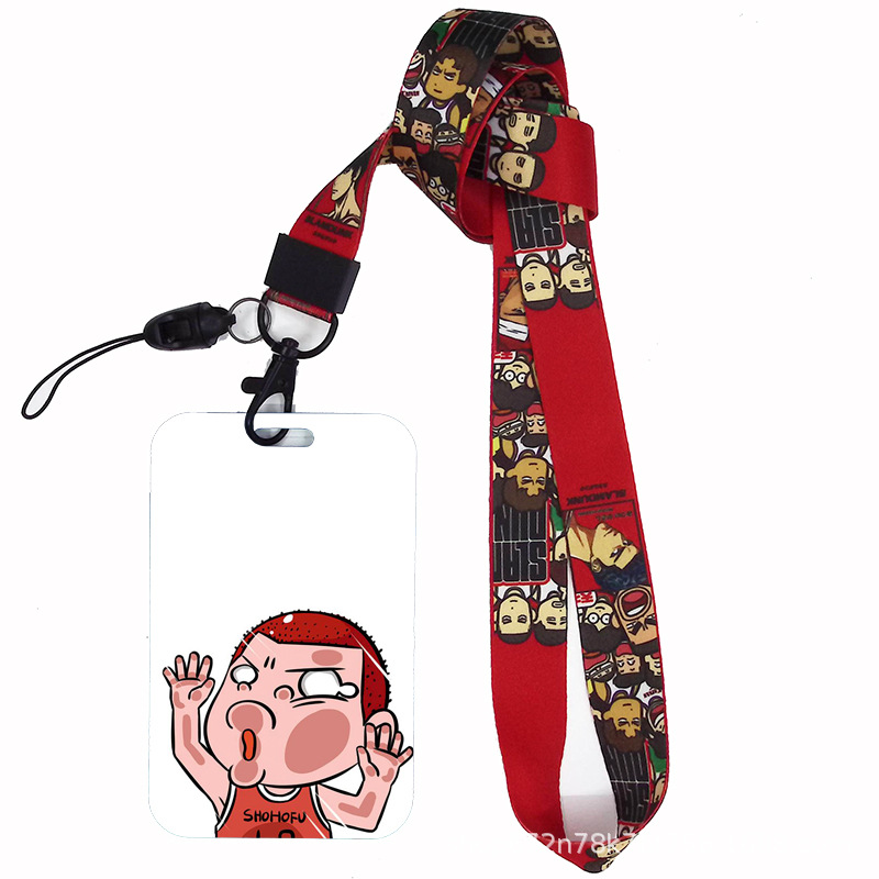 Dibujos animados japoneses slam dunk competencia nacional tarjeta de estudiante tarjeta de comida tarjeta de autobús cubierta certificado de trabajo titular de la cuerda del teléfono móvil