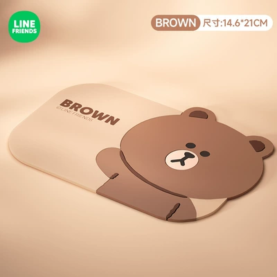 Brown Bear Car Anti-Slip Mat Cartoon Mat Car Interior Decoration Creative Dashboard Phone Holder Waterproof (Anti-slip mat) - special-shaped-brown-large-anti-slip-mat