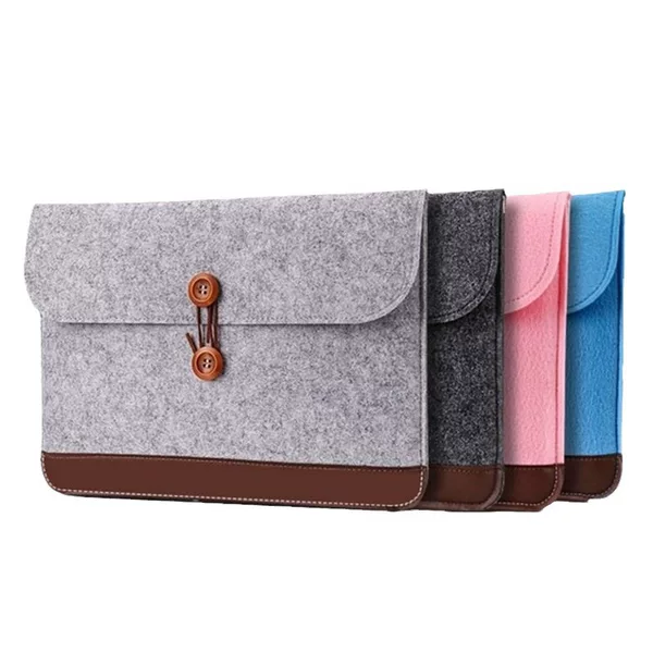 Factory Supply Notebook Protective Cover Felt Computer Bag Customized Printable logo Pink Felt Computer Bag