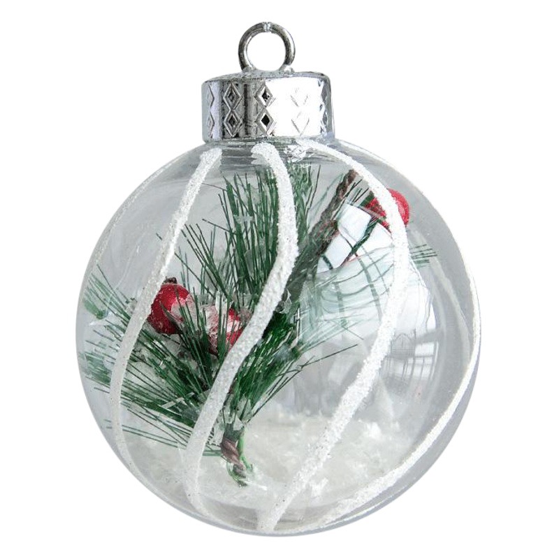 Decoraciones de vacaciones de Navidad 6cm transparente BOLA DE Navidad copo de nieve paisaje colgante bola Hotel Mall diseño de árbol de Navidad