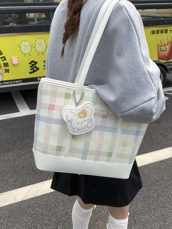 时尚通勤大容量包包女2025新款高级感洋气百搭单肩包大学生托特包|undefined