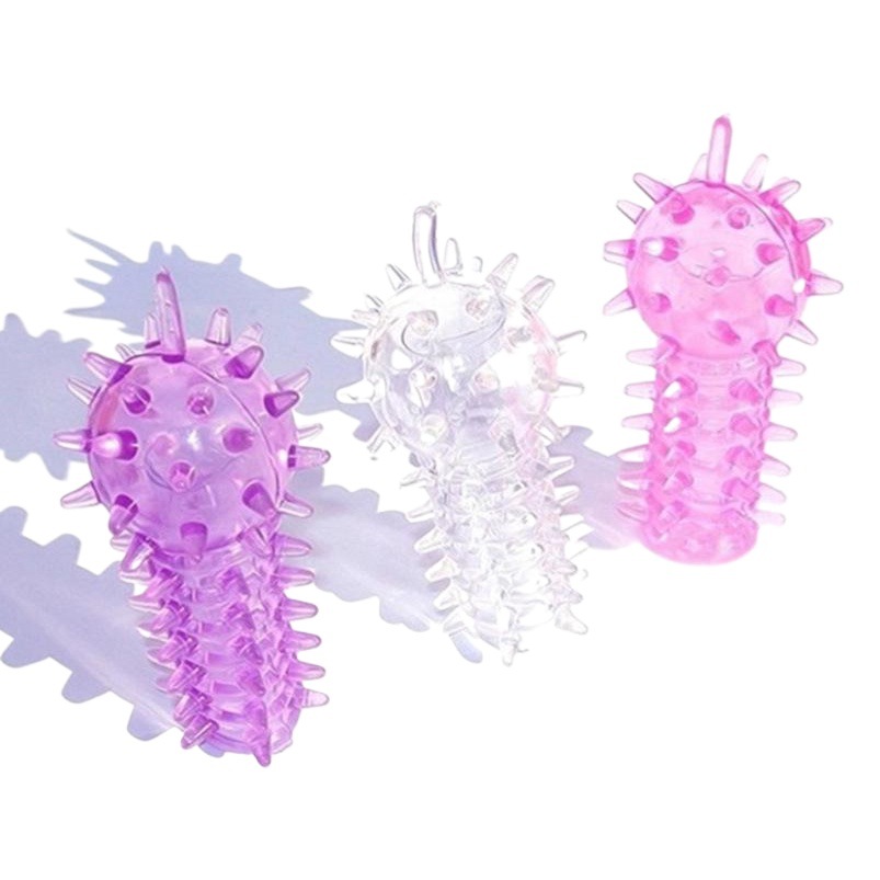 Flirting Women's G-point Finger Wolf Teeth Crystal Set Caterpillar Picking Set with Spiny Adult Sex Products Granules