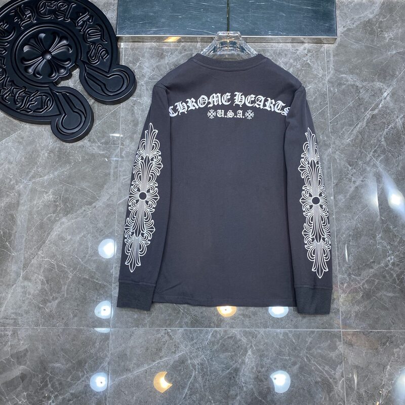 クロスボーダーのトレンディなブランド Chrome Heart 長袖 T シャツ ピュアコットン メンズ レディース ルーズスポット卸売|undefined