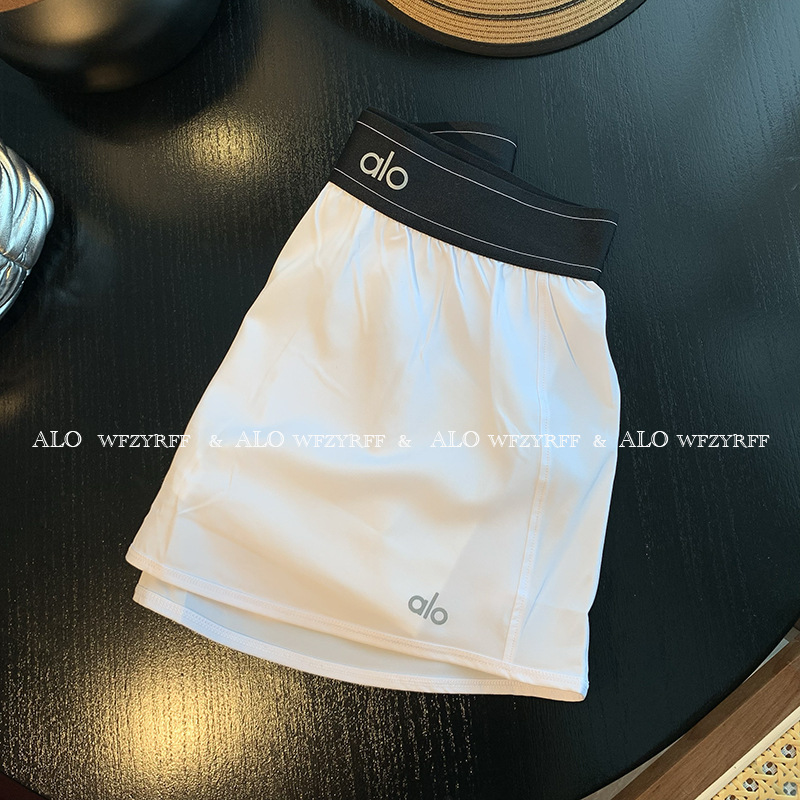 alo瑜伽网球裙高腰弹力休闲运动短裙打底裤半身裙防走光立体印花|undefined