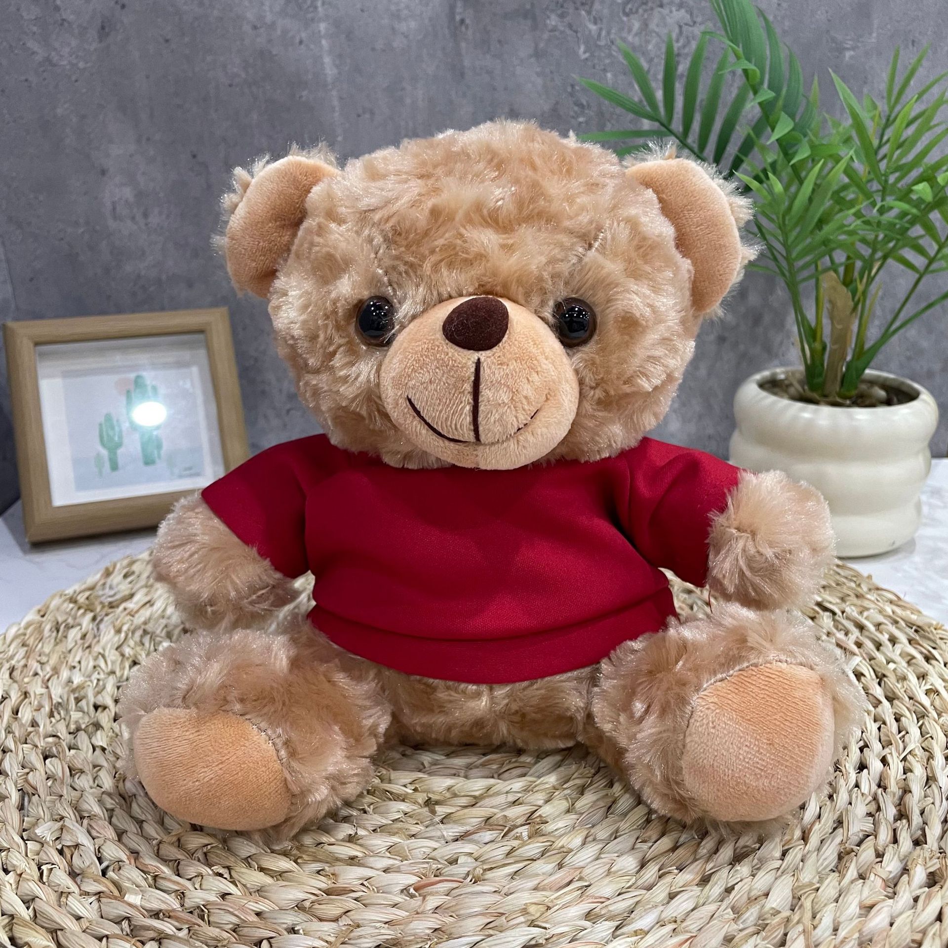 Teddy Bear se puede imprimir LOGO evento de vacaciones muñeca regalo para el hogar adornos de escritorio abrazar juguetes de peluche