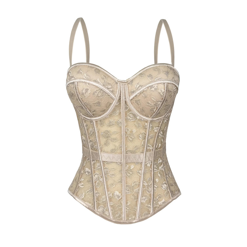 Cross-Border European and American Style Lace Bra with Camisole for Women, High-End Outerwear Shapewear with Push-Up Fishbone Bra Cross-Border European and American Style Lace Bra with Camisole for Women, High-End Outerwear Shapewear with Push-Up Fishbone Bra