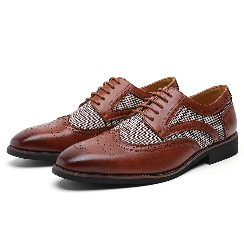 Zapatos de hombre transfronterizos 48 tallas grandes nuevos zapatos de cuero casuales moda estilo británico zapatos de cuero tallados Bullock zapatos de boda bajos