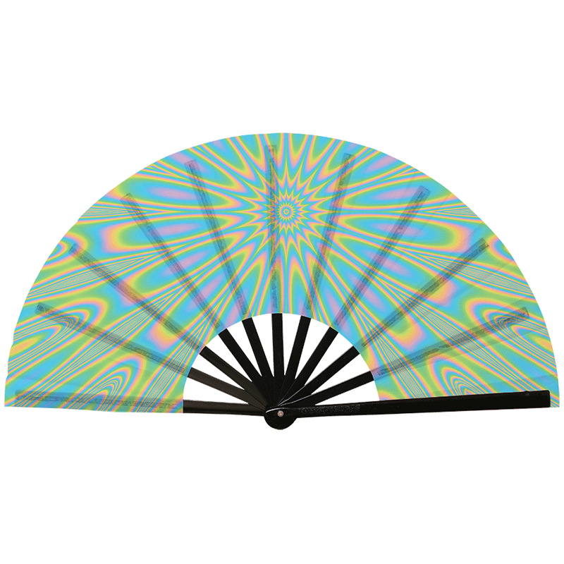 Abanico Plegable de Kung Fu de Plástico, Colorido, para Conciertos y Fiestas
