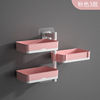 Three-tier [rotatable + drain tray + nail-free adhesive] sakura pink