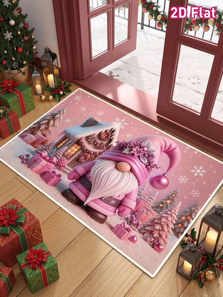 Christmas Gnome Doormat for Entryway, Water Absorbent and Stain Resistant, American Style Holiday Decorative Mat, Wholesale Available