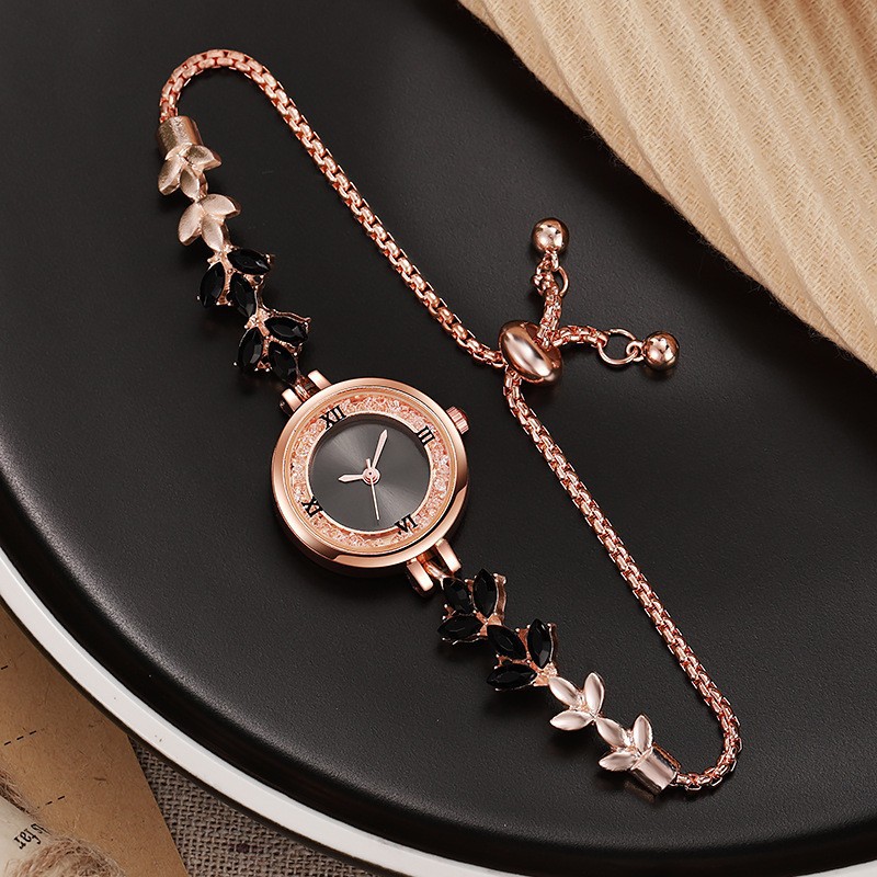Cross-Border New Fashion Diamond-Encrusted Oval Women's Watch Cross-Border Popular Style Lazy Pull Bracelet Watch