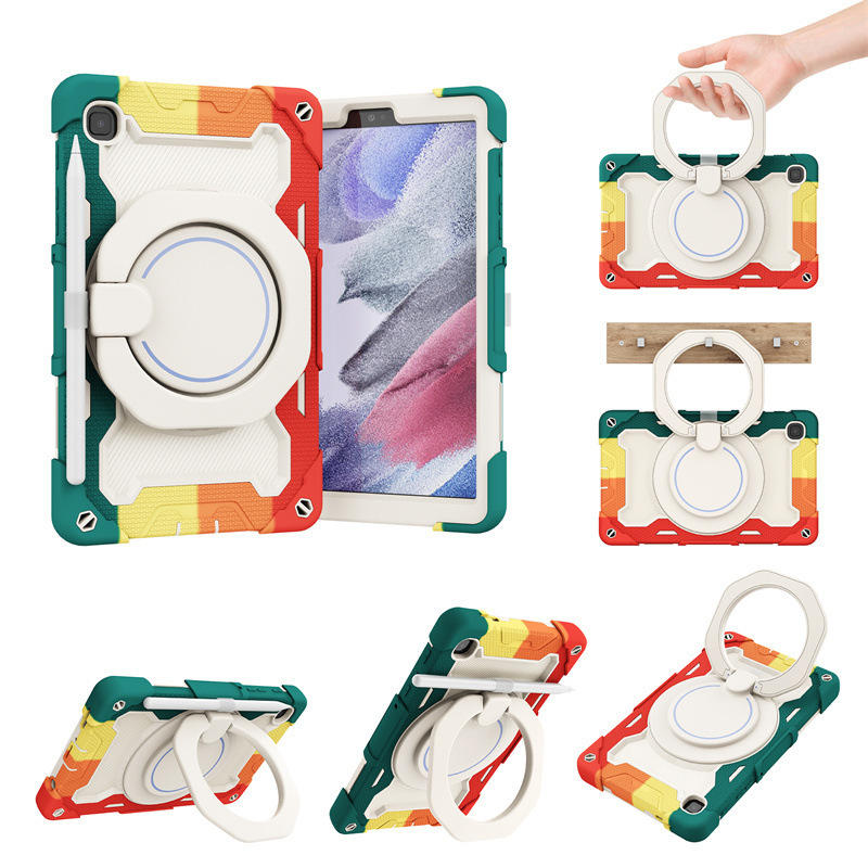 Applicable to Samsung Tab A7 T500 colorful silicone PC bracelet portable bracket tablet cover A7 Lite protective shell Applicable to Samsung Tab A7 T500 colorful silicone PC bracelet portable bracket tablet cover A7 Lite protective shell
