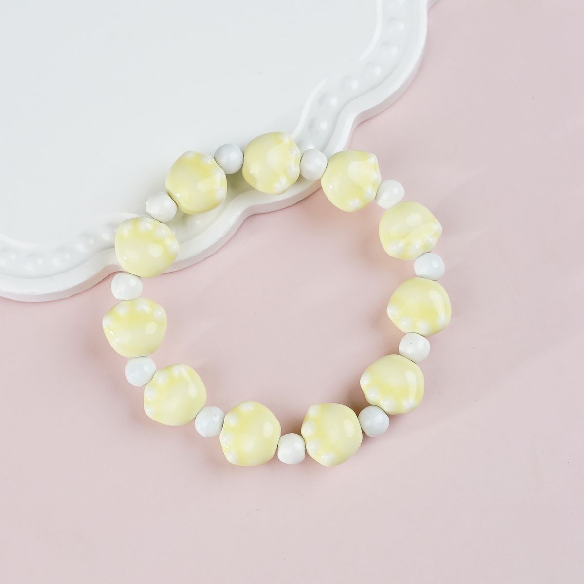 Jingdezhen pulsera de cerámica de verano mujer alta sensación galletas serie de gatos nicho diseño universal pulsera alta sensación