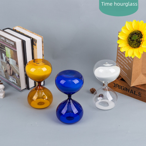 Colorful glass hourglass minimalist decor home TV stand accessory office computer desk modern ornament