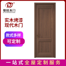 南非胡桃原木门别墅套装木门卧室门纯实木门简约家用包边仿木门