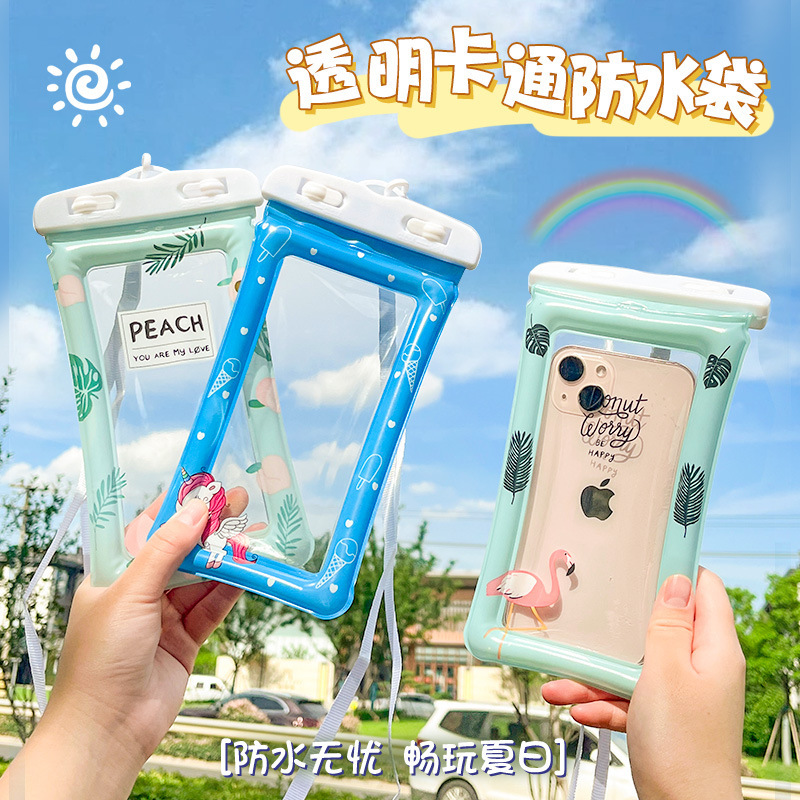 Outdoor Floating airbag inflatable mobile phone waterproof bag touch screen swimming transparent waterproof mobile phone bag mobile phone waterproof case