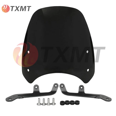 Suitable for Triumph Bonneville T100 T120 Thruxton 900 Front Windshield (Motorcycle front windshield) - smoked-black