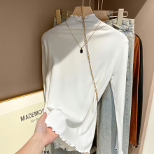 4290#实拍 德绒半高领打底衫女内搭秋冬加绒加厚2025新款长袖T恤