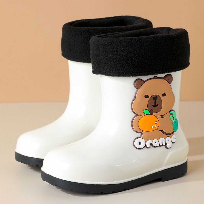 Nuevos niños capibara barril corto impermeable bebé zapatos de lluvia botas de lluvia barril medio para niños y niñas dibujos animados jardín de infantes zapatos de agua